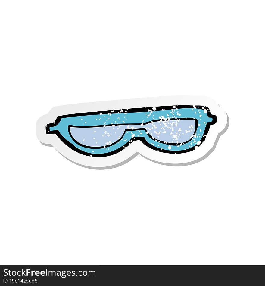 retro distressed sticker of a cartoon glasses