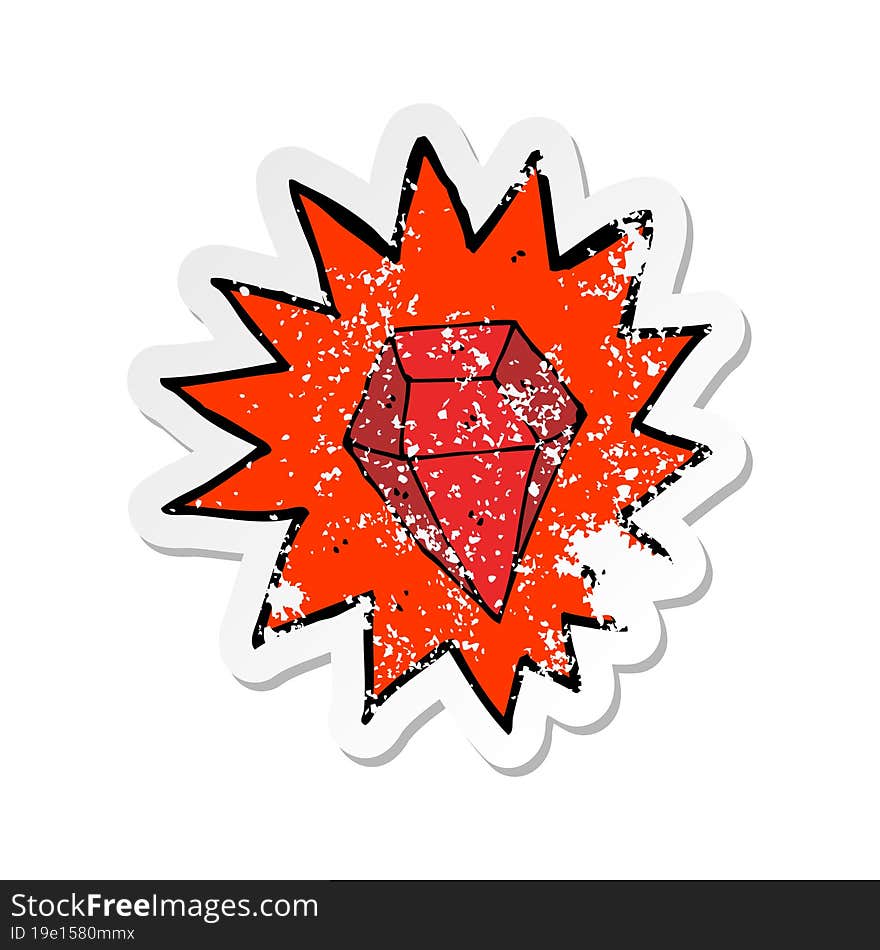 retro distressed sticker of a cartoon huge ruby