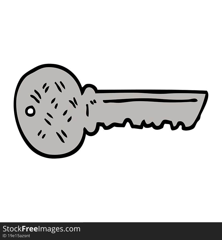 hand drawn doodle style cartoon key