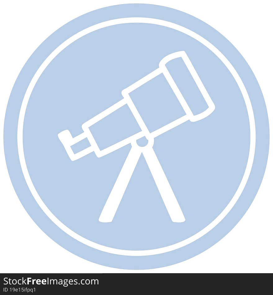 astronomy telescope circular icon