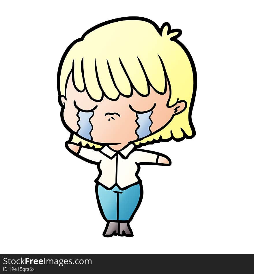 cartoon woman crying. cartoon woman crying