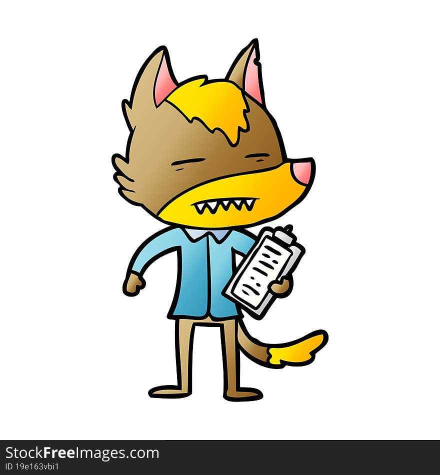 office worker fox cartoon character. office worker fox cartoon character