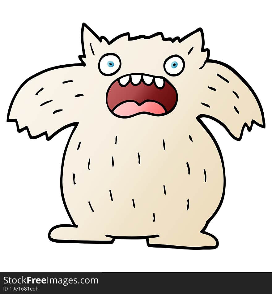 vector gradient illustration cartoon yeti monster