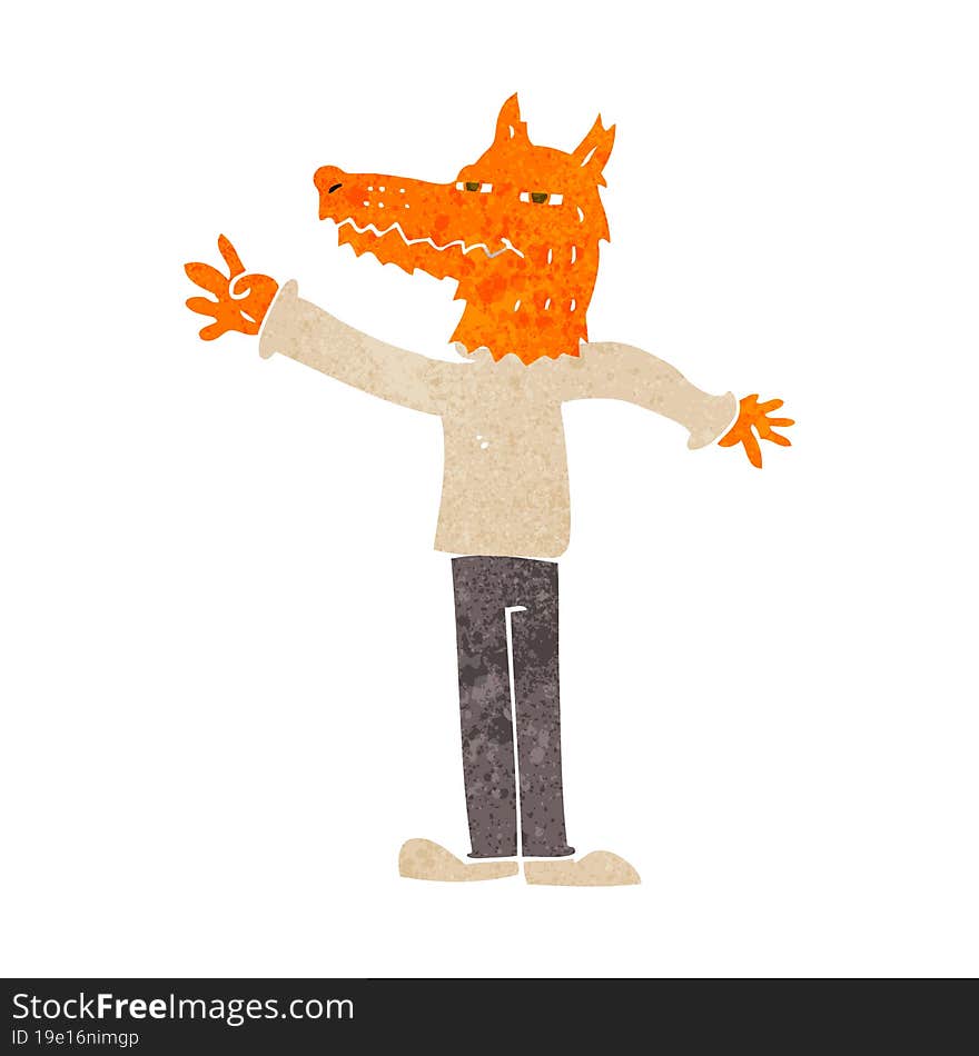 Cartoon Waving Fox