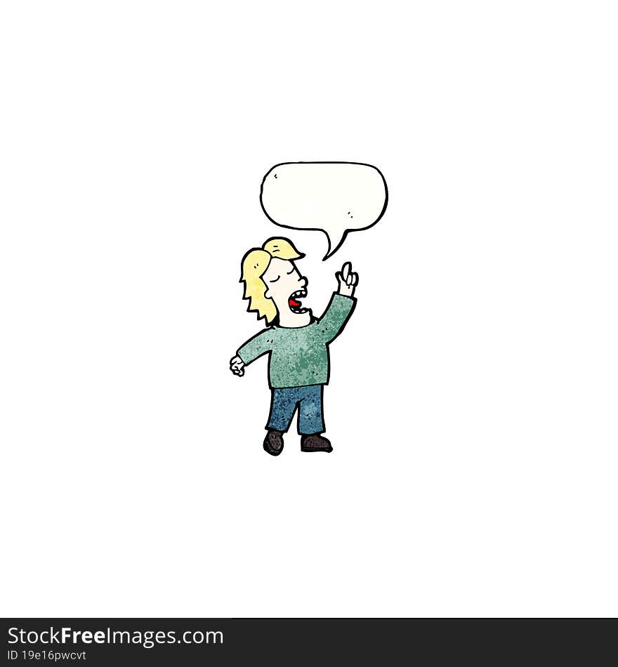 cartoon man with speech bubble