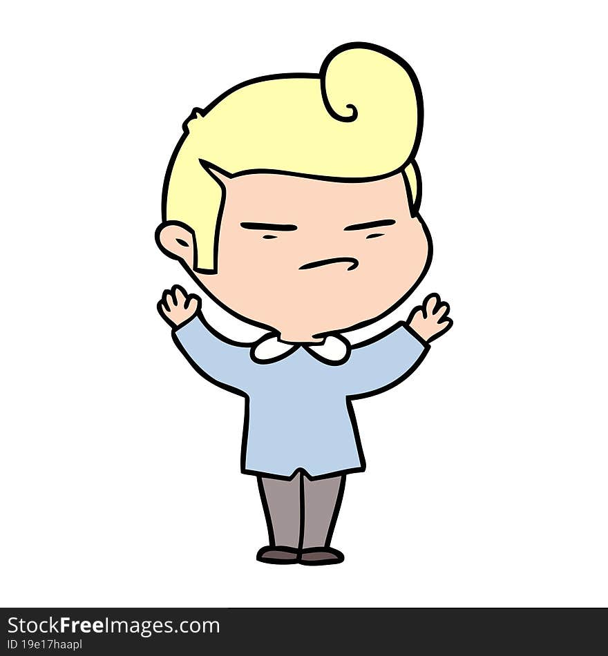 cartoon cool guy with fashion hair cut. cartoon cool guy with fashion hair cut