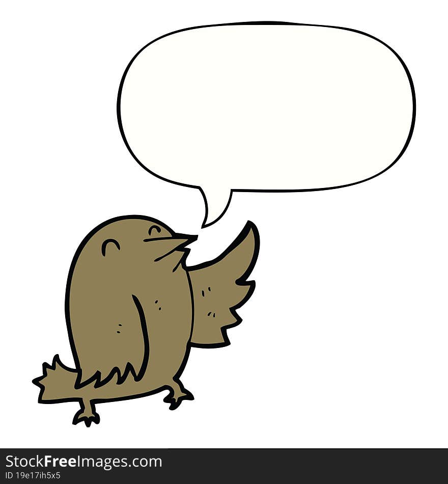 cartoon bird with speech bubble. cartoon bird with speech bubble