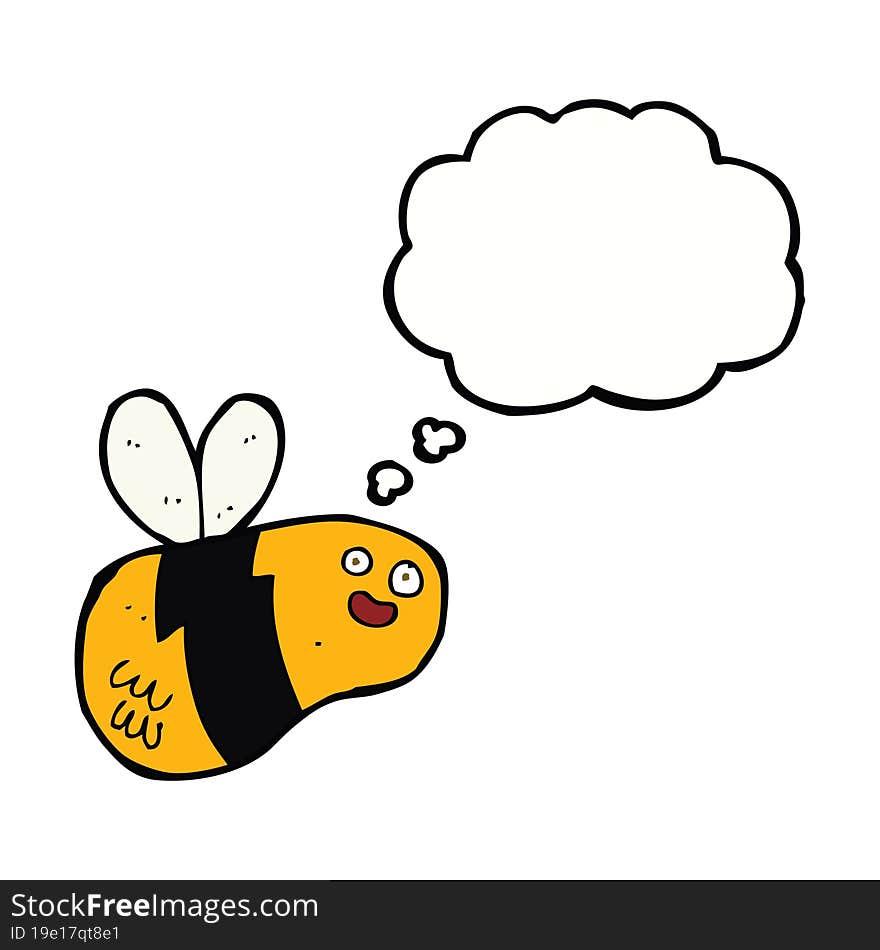 cartoon bee with thought bubble