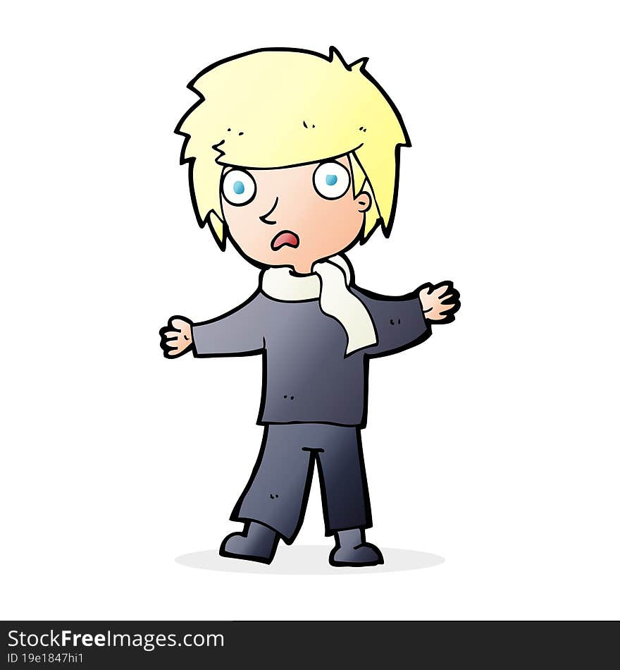 Cartoon Unhappy Boy