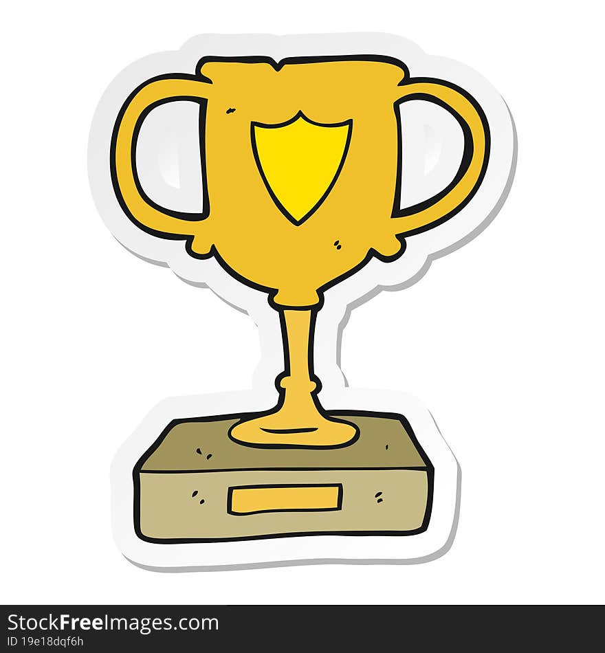 sticker of a cartoon trophy