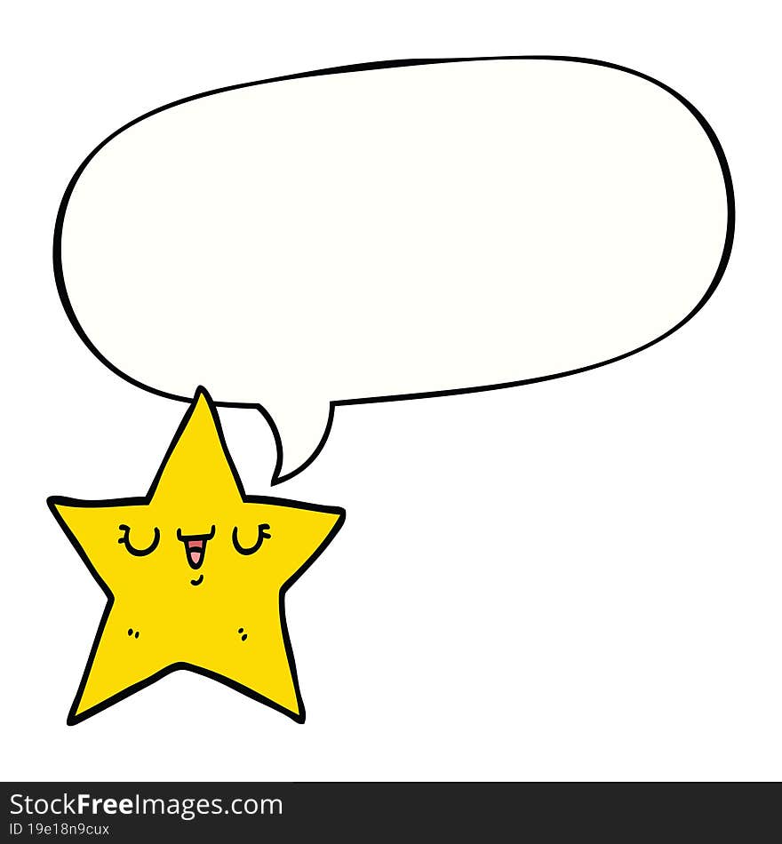 cartoon star and speech bubble