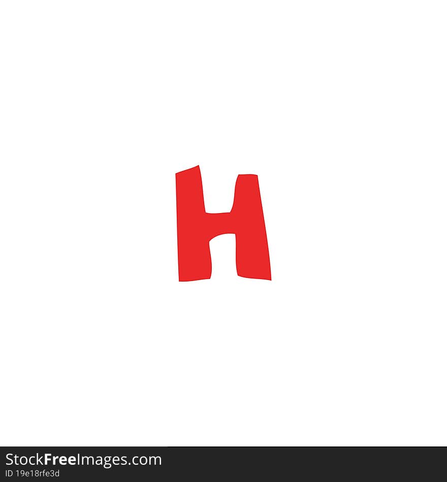 Cartoon Doodle Letter H