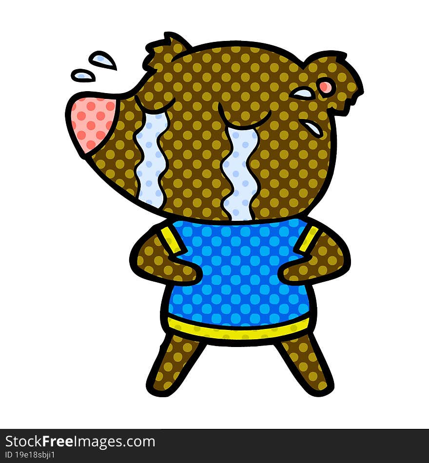 cartoon crying bear. cartoon crying bear