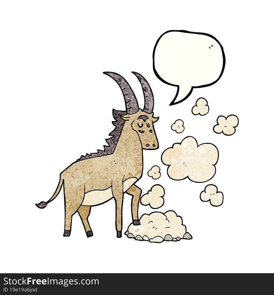 speech bubble textured cartoon antelope