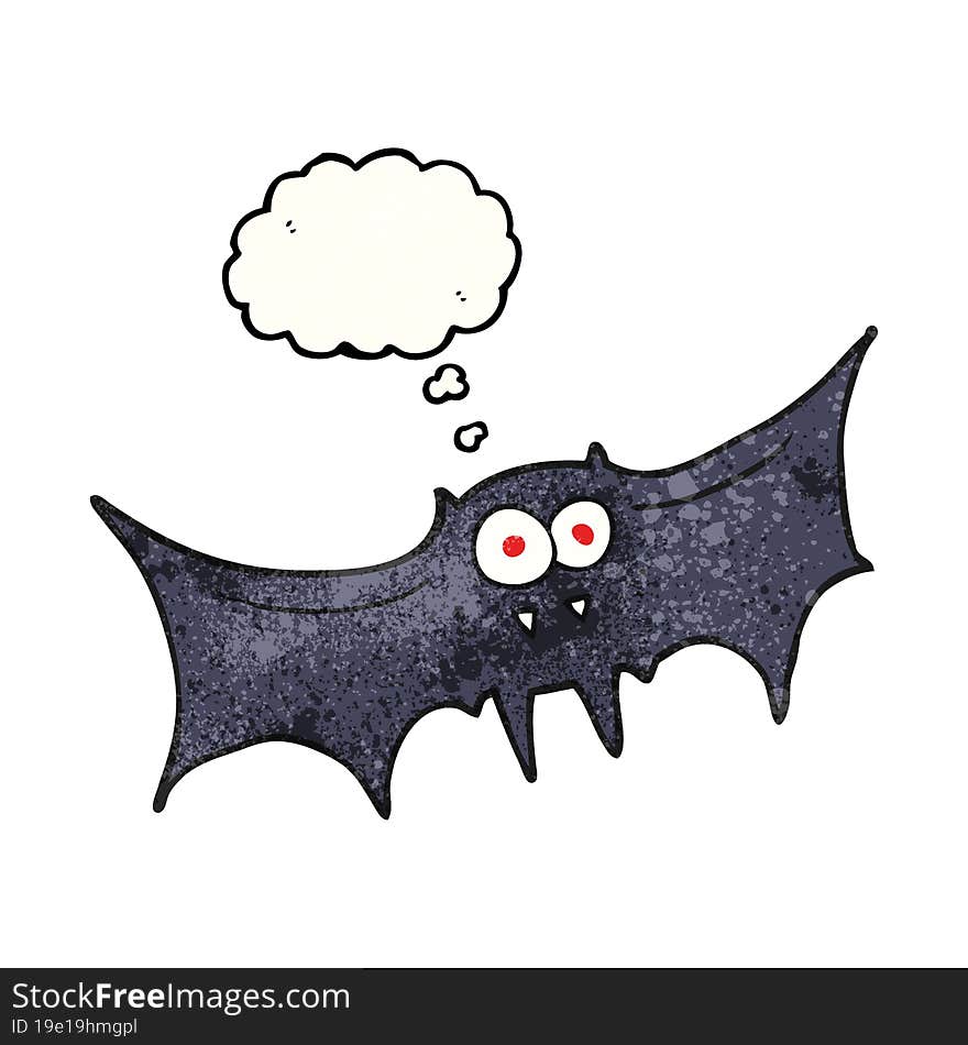 thought bubble textured cartoon vampire bat