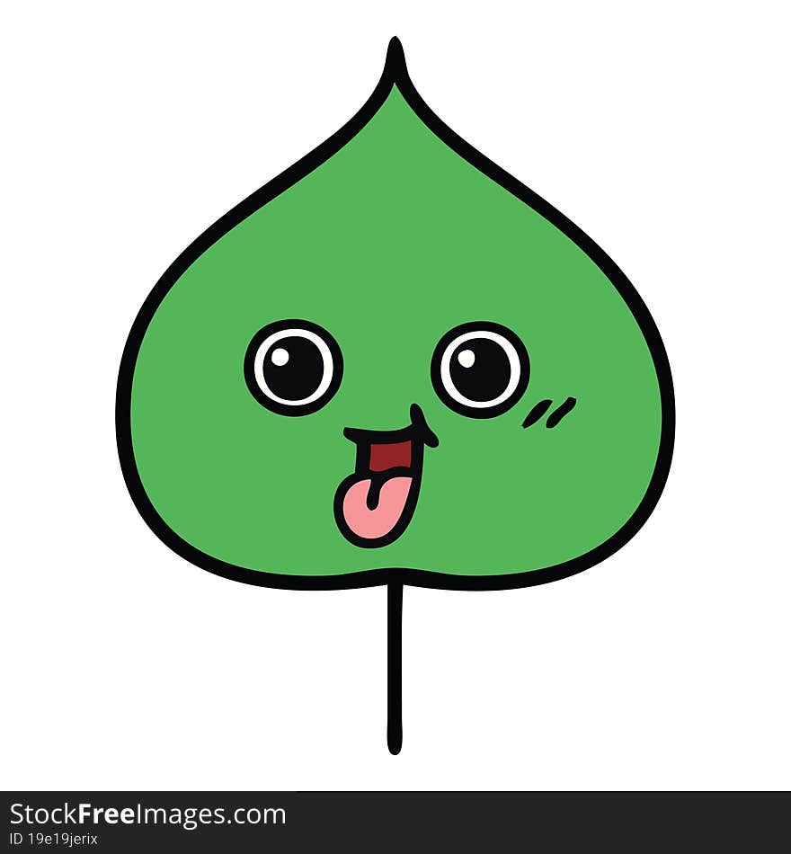 cute cartoon of a expressional leaf