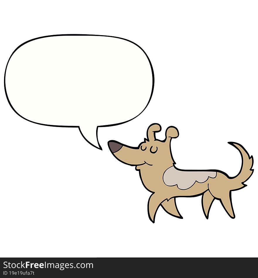 Cartoon Dog And Speech Bubble