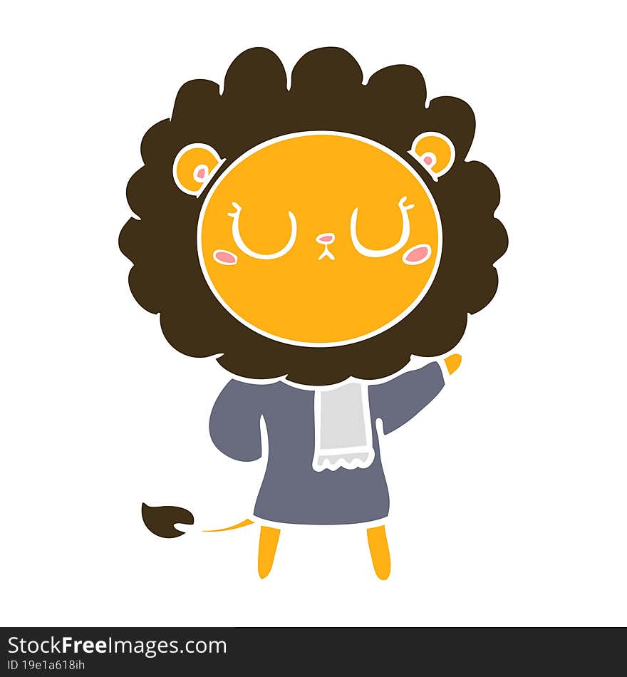 flat color style cartoon lion