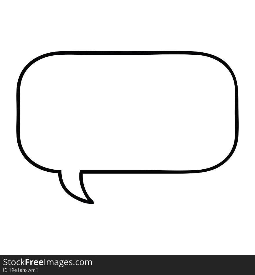 line drawing cartoon of a speech bubble