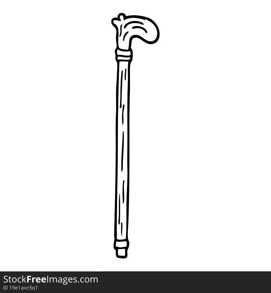 line drawing cartoon walking stick