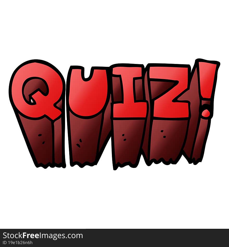 cartoon doodle quiz sign