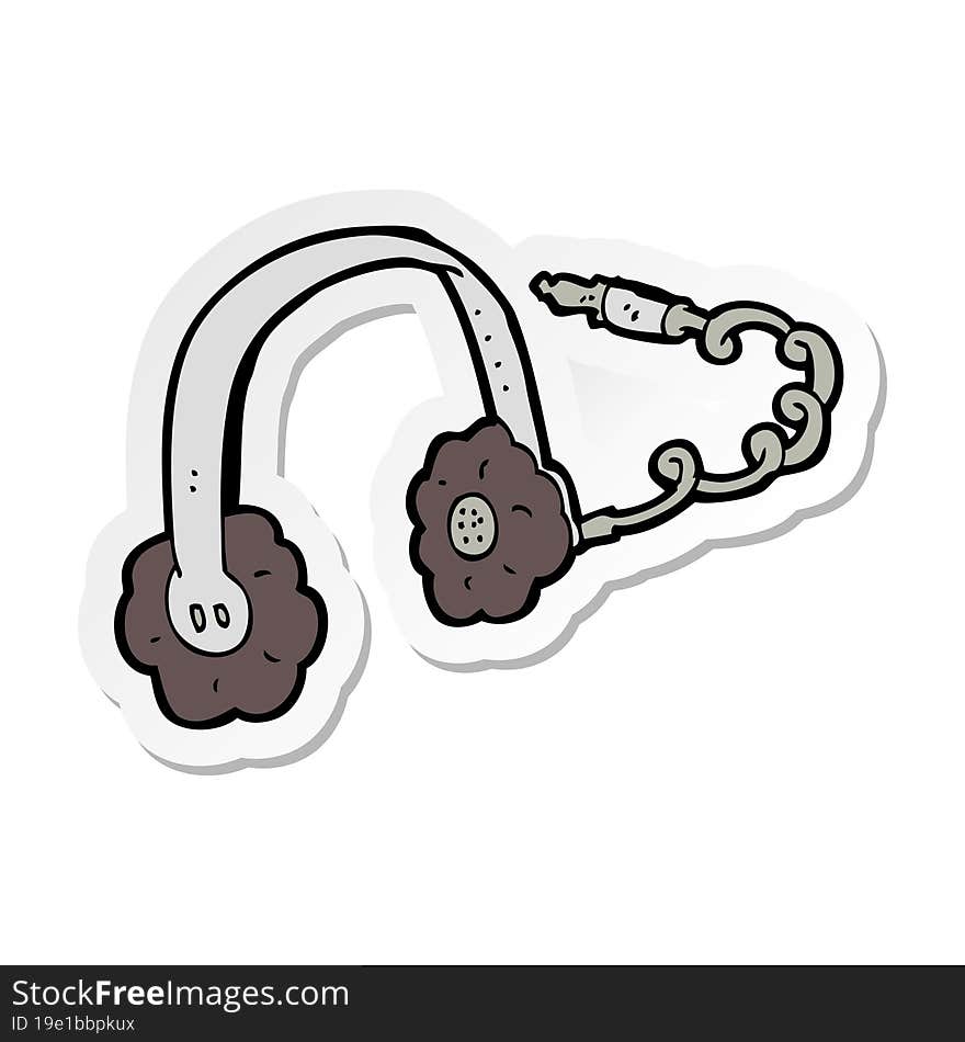 sticker of a cartoon headphones