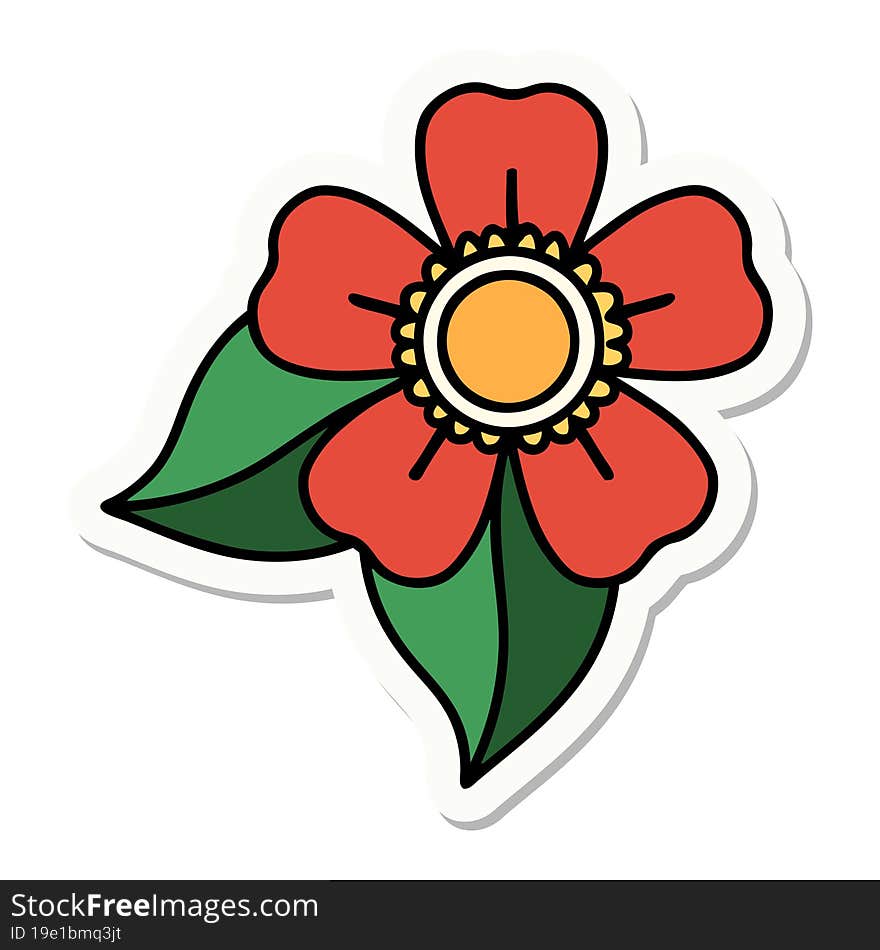 tattoo style sticker of a flower