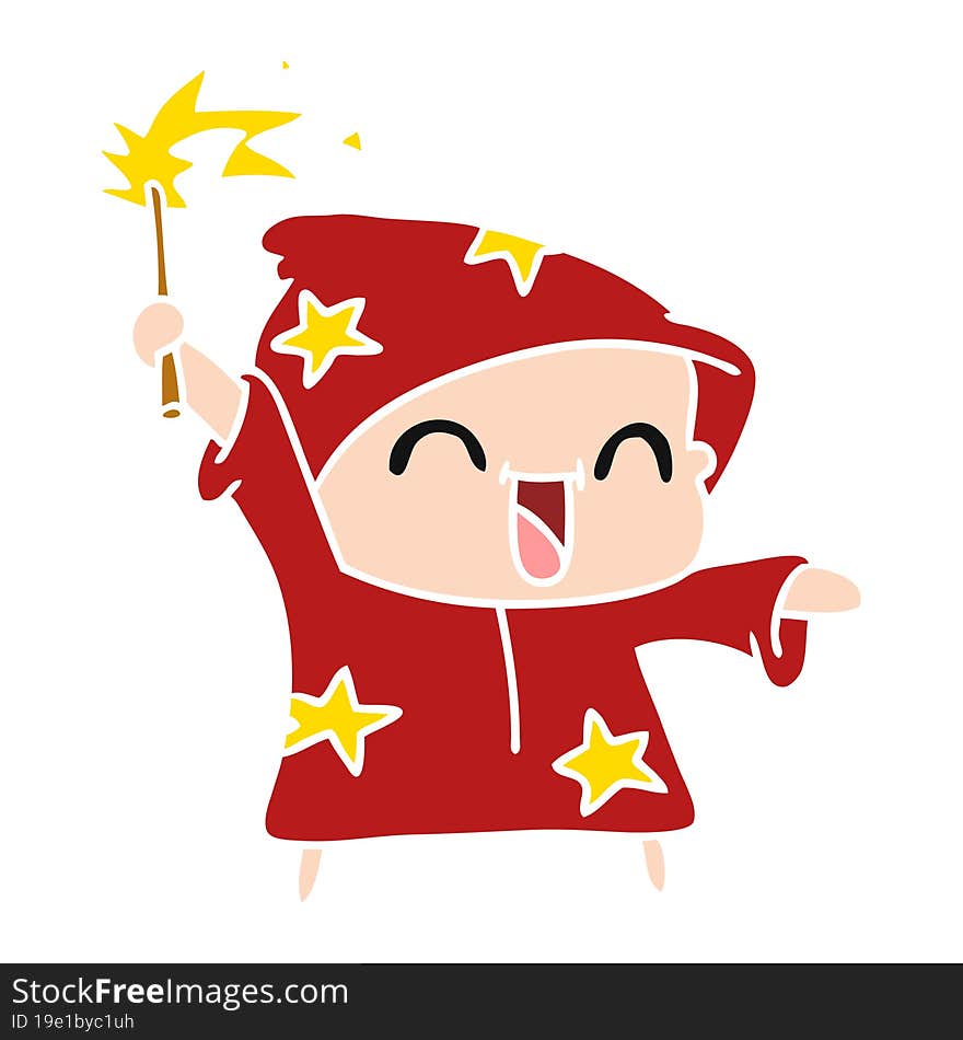 cartoon of a happy little wizard