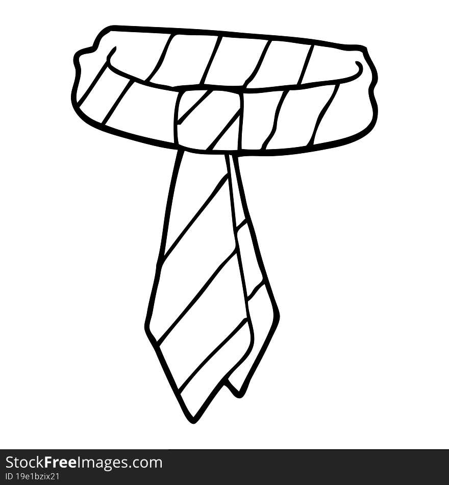 line drawing cartoon office tie