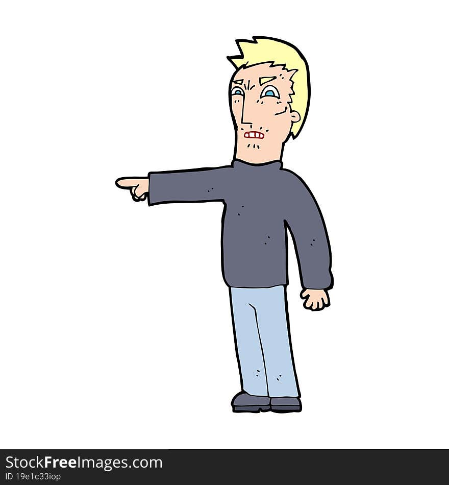 Cartoon Angry Man Pointing