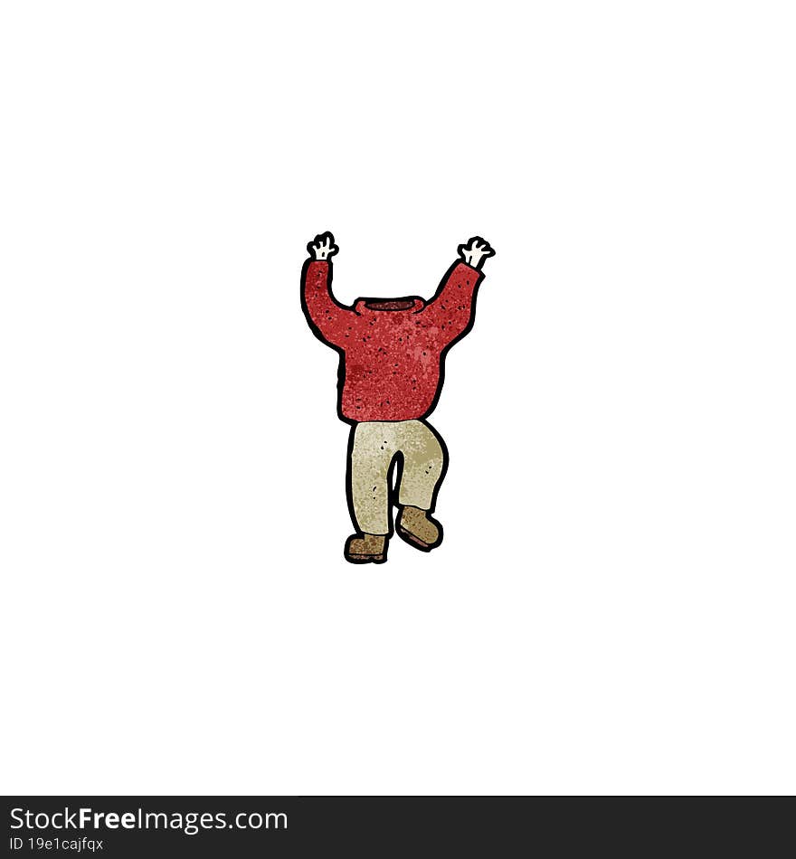 cartoon headless man