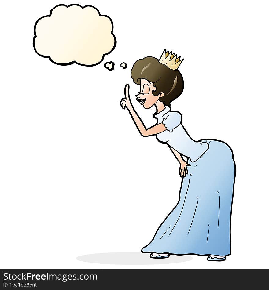 cartoon princess with thought bubble