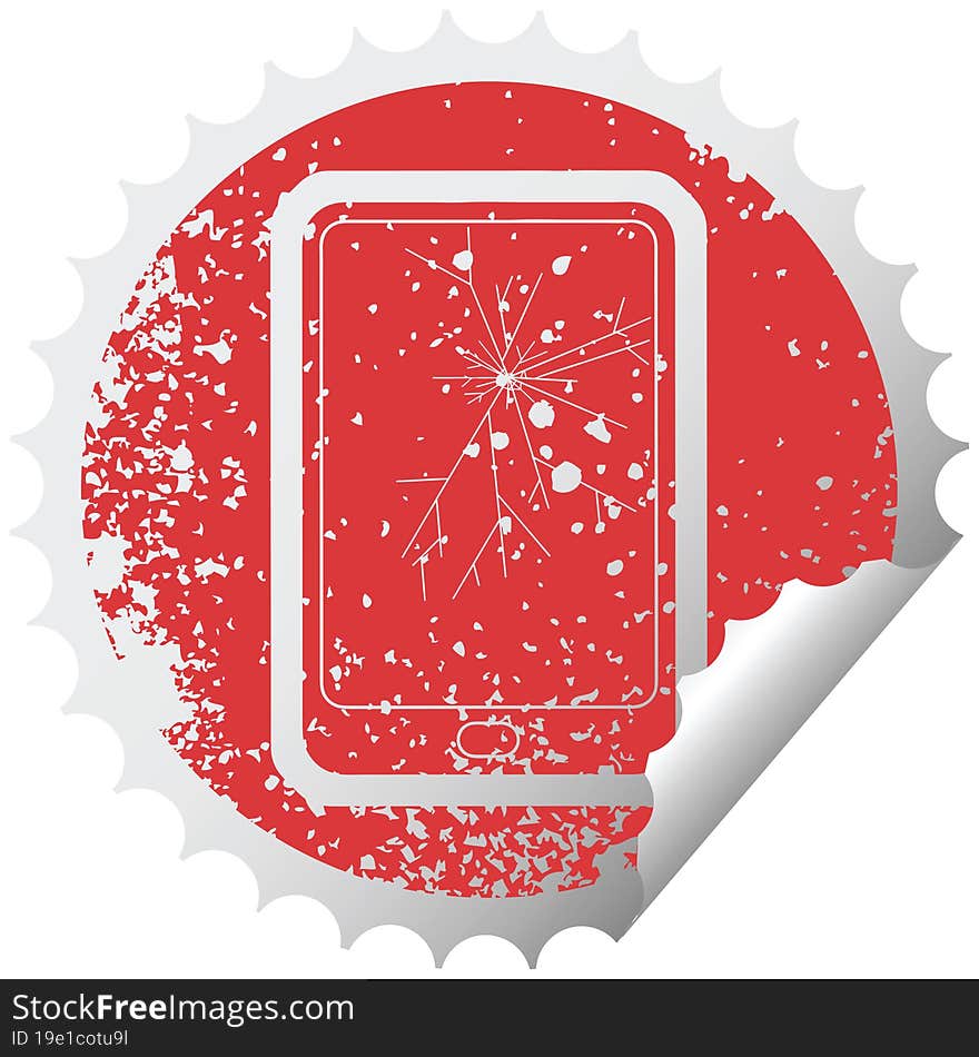 broken electronic tablet vector distressed sticker