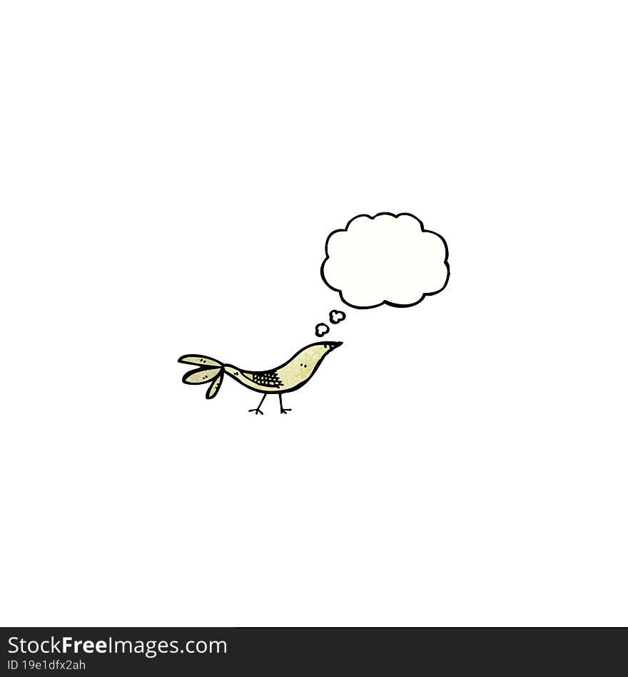 cartoon bird with thought bubble