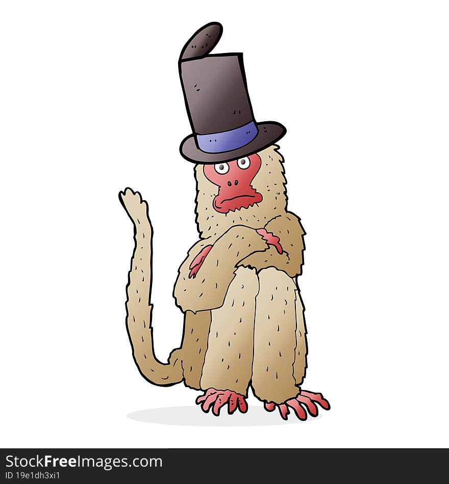 Cartoon Monkey Wearing Hat