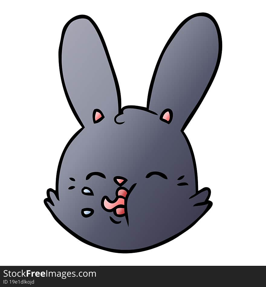 cartoon funny rabbit face. cartoon funny rabbit face