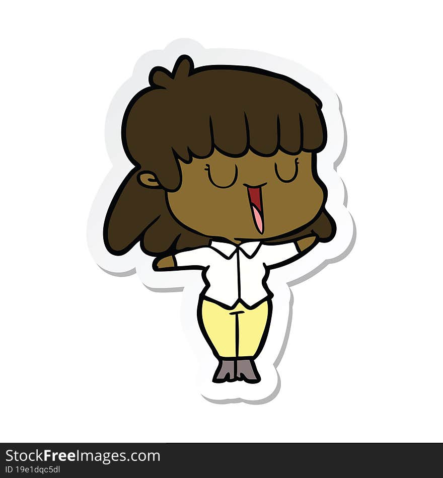 sticker of a cartoon woman