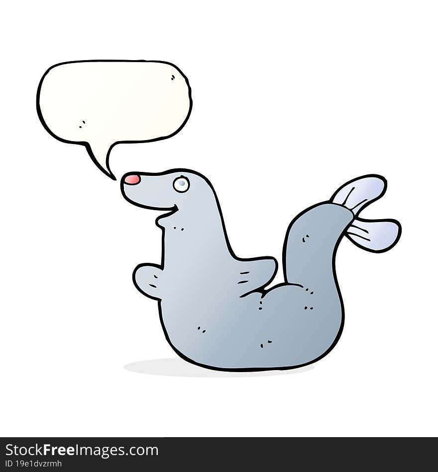 cartoon seal with speech bubble