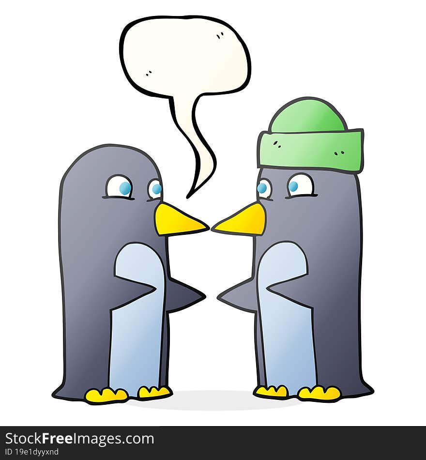 Speech Bubble Cartoon Penguins