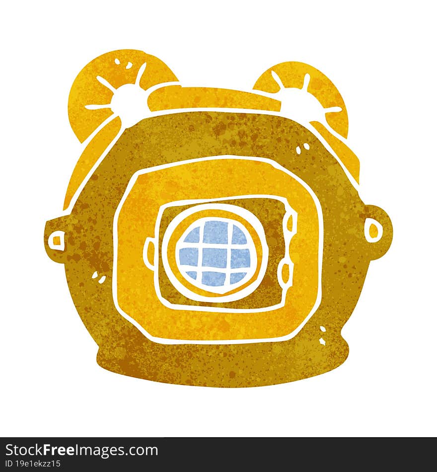 cartoon old deep sea diver helmet