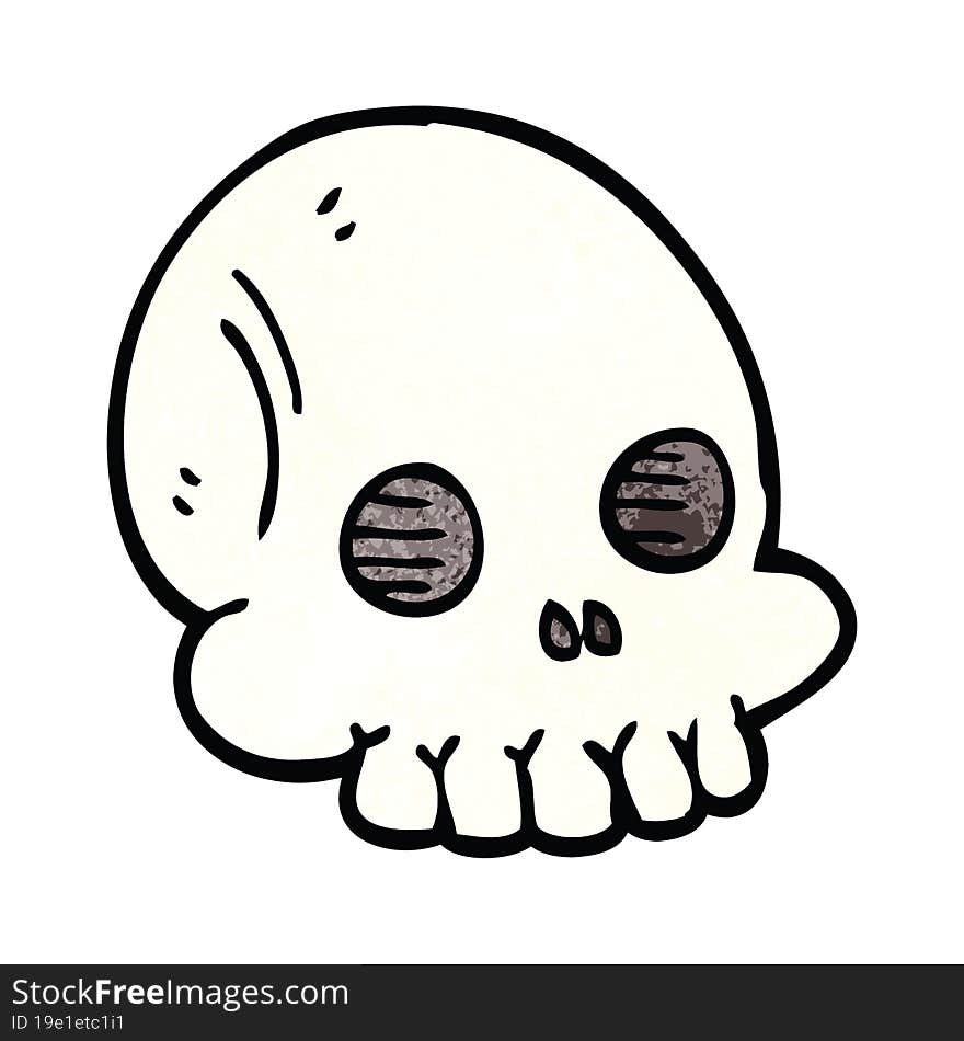 cartoon doodle halloween skull