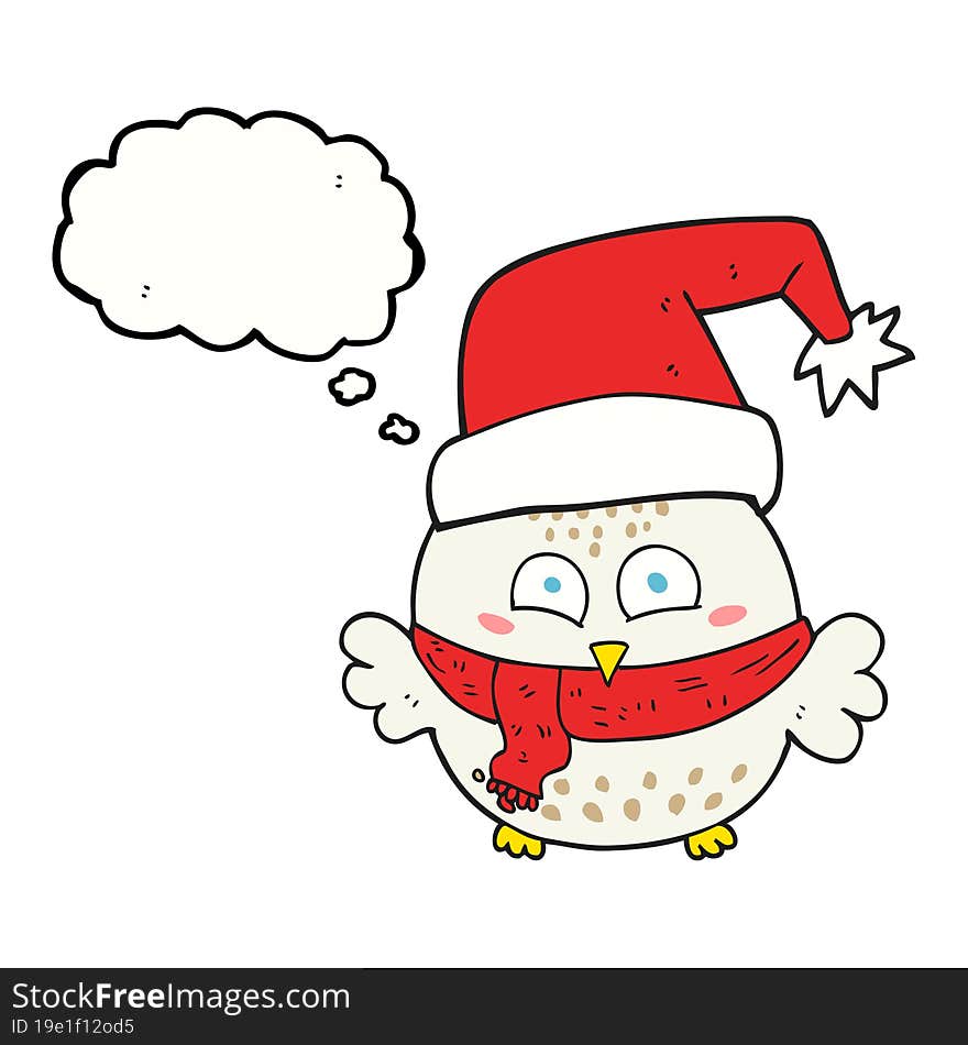 thought bubble cartoon cute christmas owl