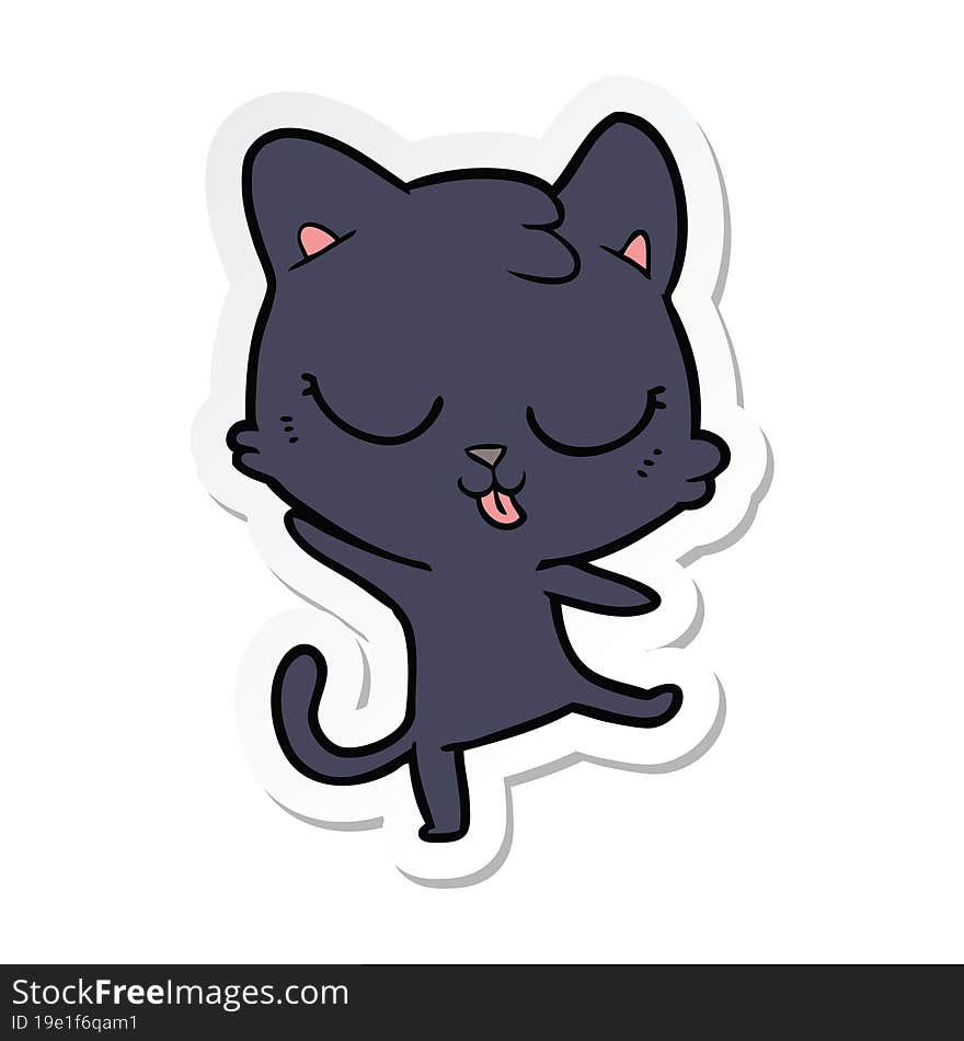 sticker of a cartoon cat