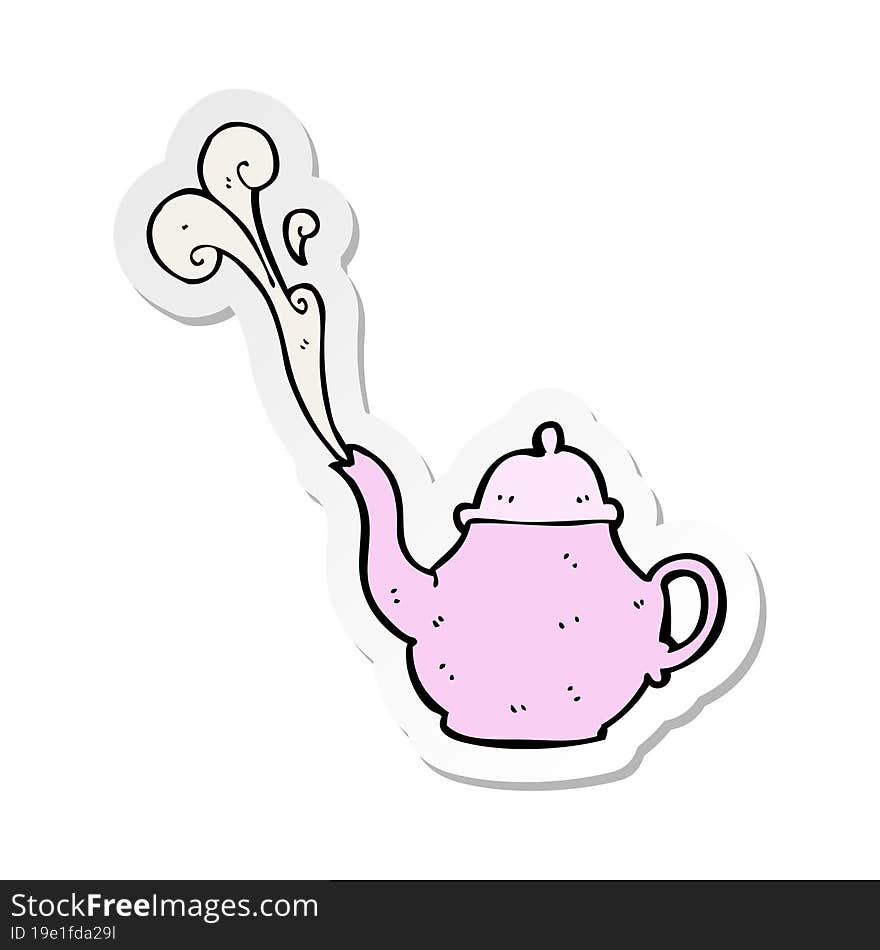 sticker of a cartoon teapot