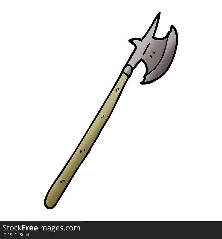 Cartoon Doodle Medieval Halberd