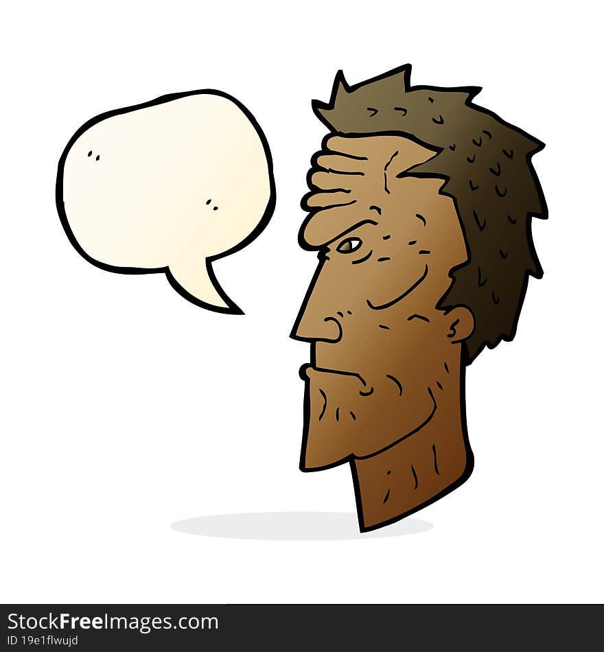 cartoon angry face with speech bubble