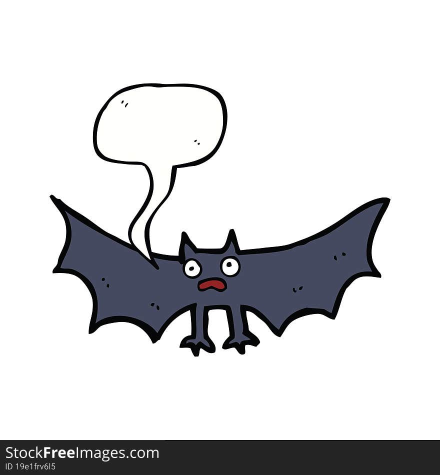 cartoon bat with speech bubble