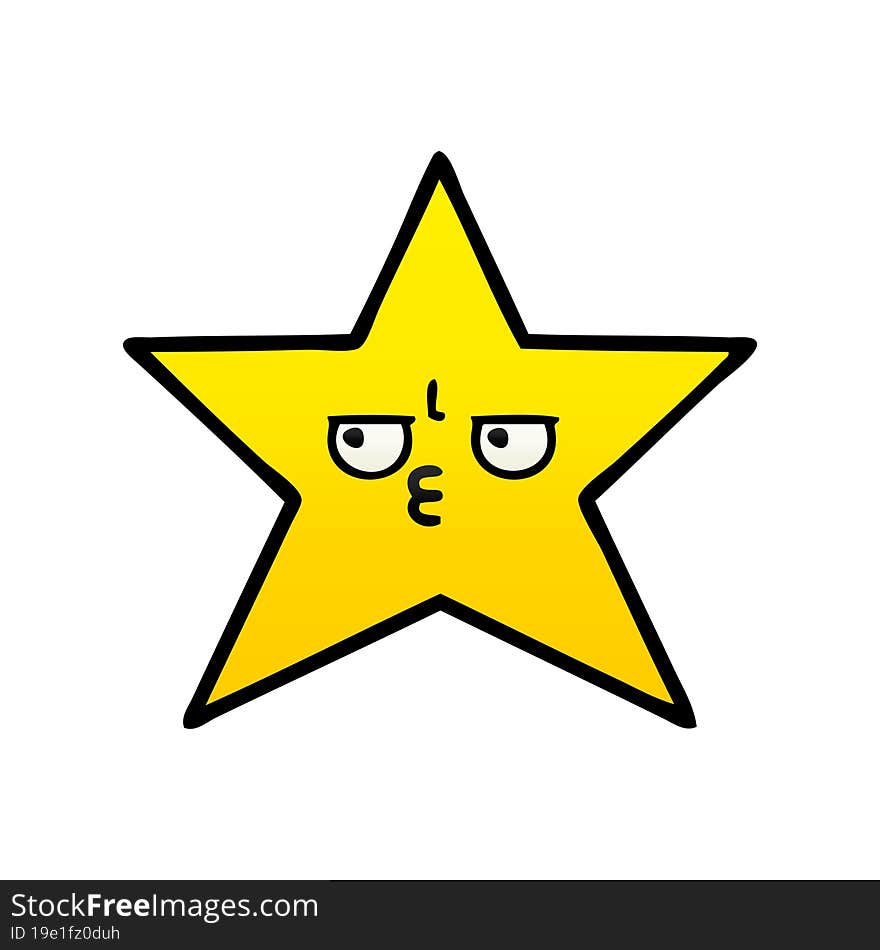 gradient shaded cartoon gold star