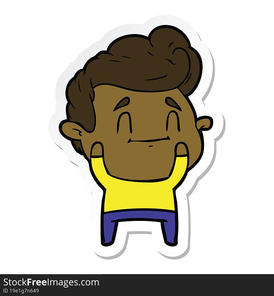 sticker of a happy cartoon man