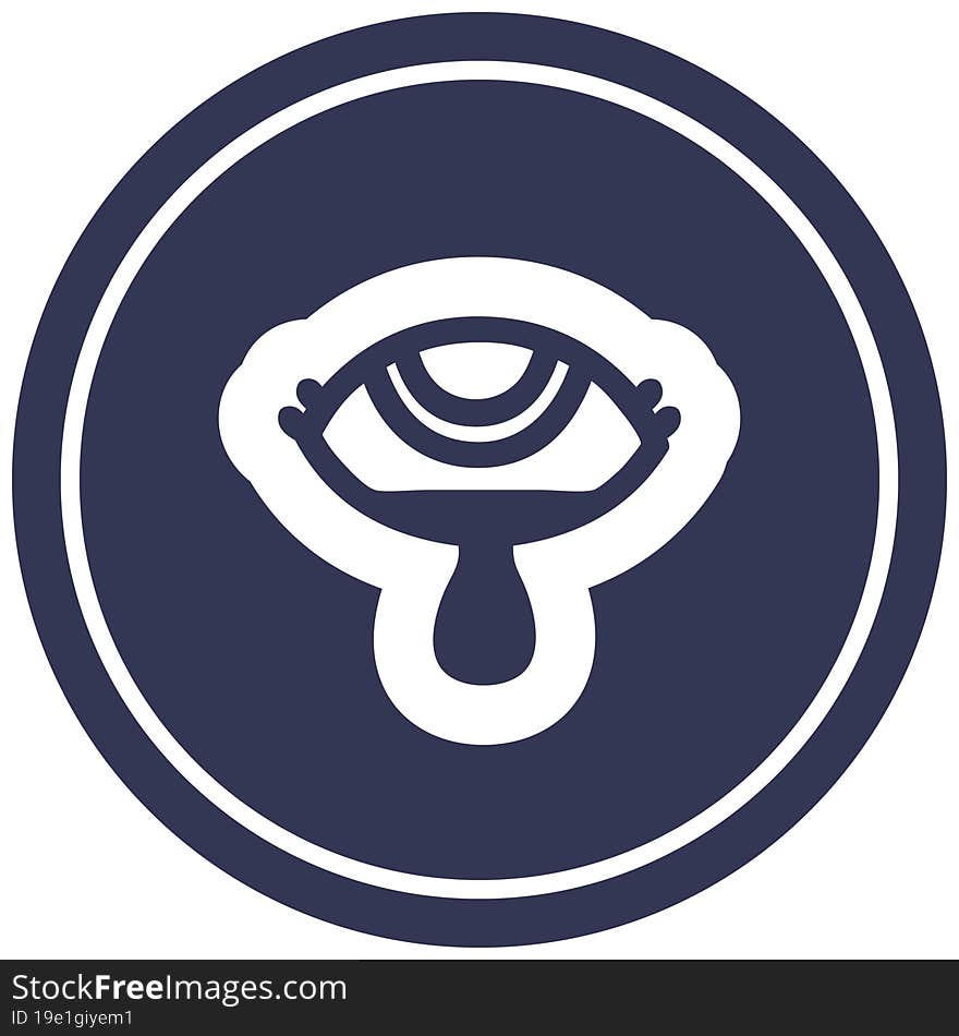 crying eye circular icon